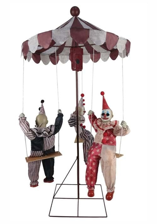 Animated 72-Inch Clown-Go-Round Halloween Prop