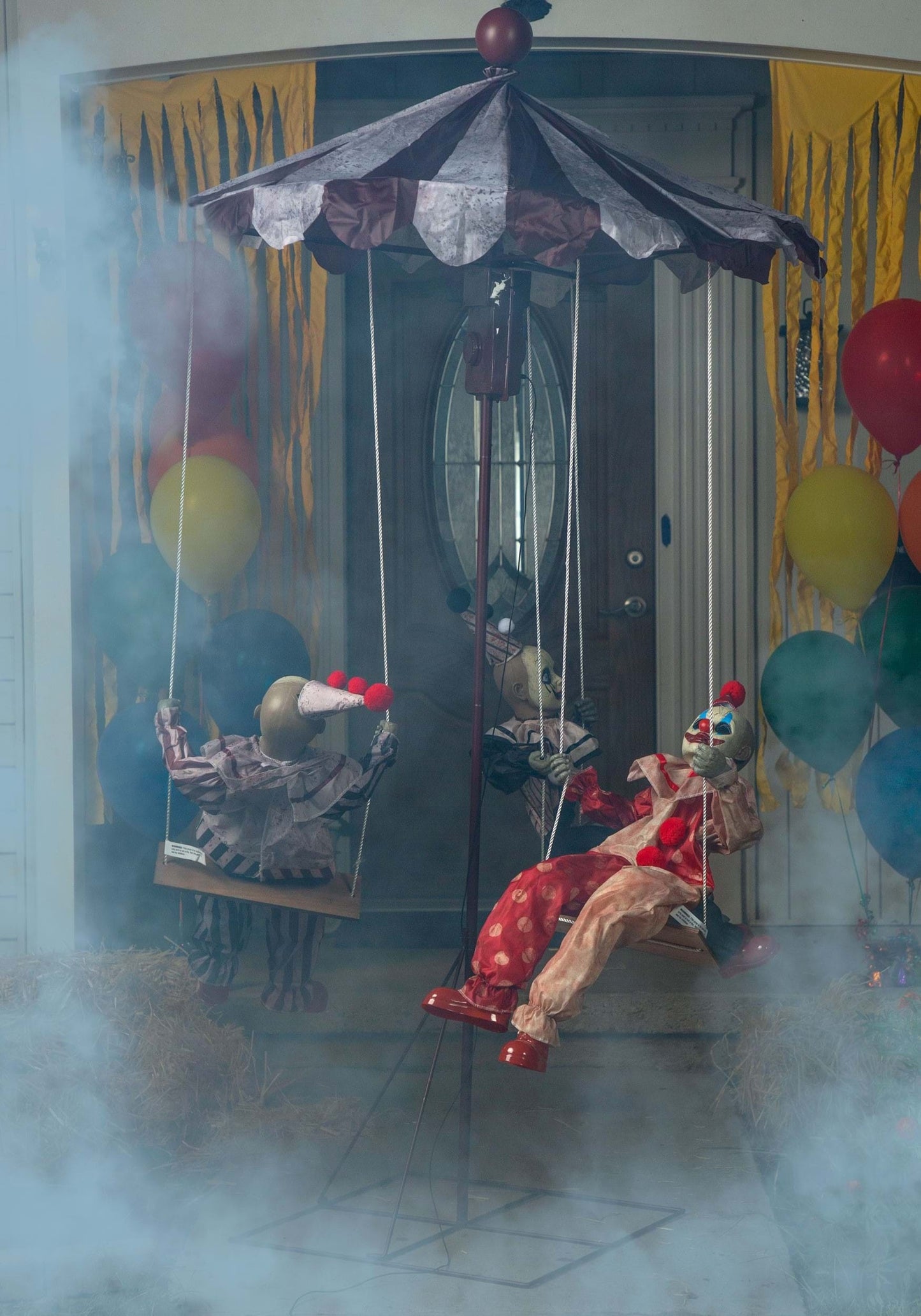 Animated 72-Inch Clown-Go-Round Halloween Prop