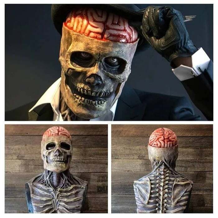 💀EARLY HALLOWEEN SALE - Bare brain skull latex mask