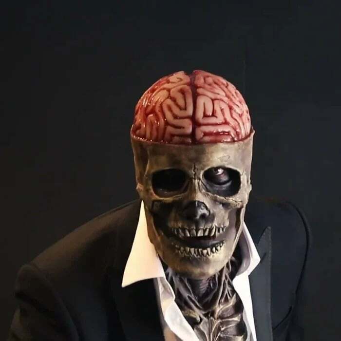 💀EARLY HALLOWEEN SALE - Bare brain skull latex mask
