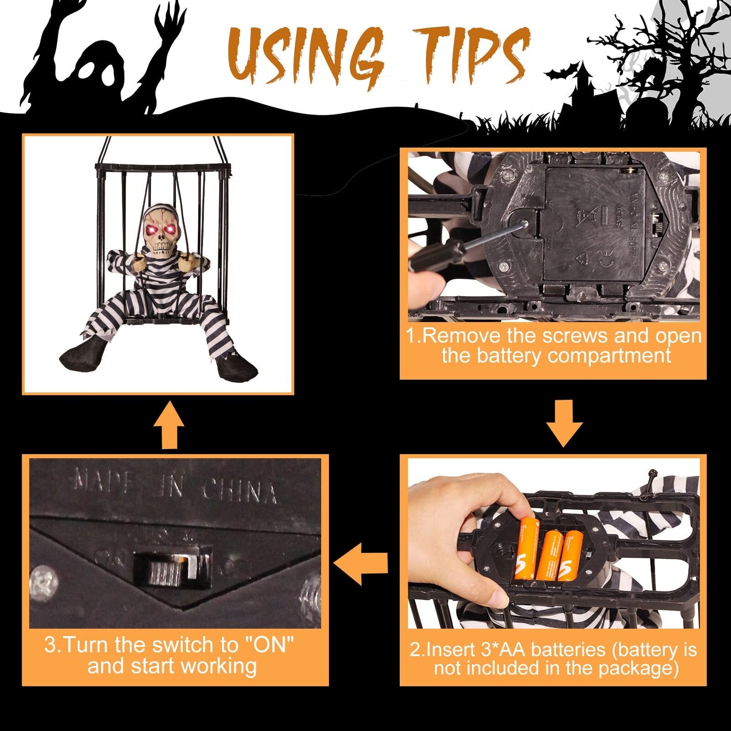 Halloween Skeleton Cage Prisoner