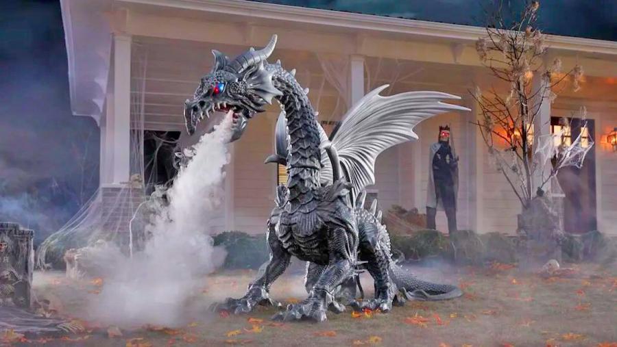 This 6 Foot Tall Fog Breathing Dragon Is The Ultimate Halloween Yard Decor