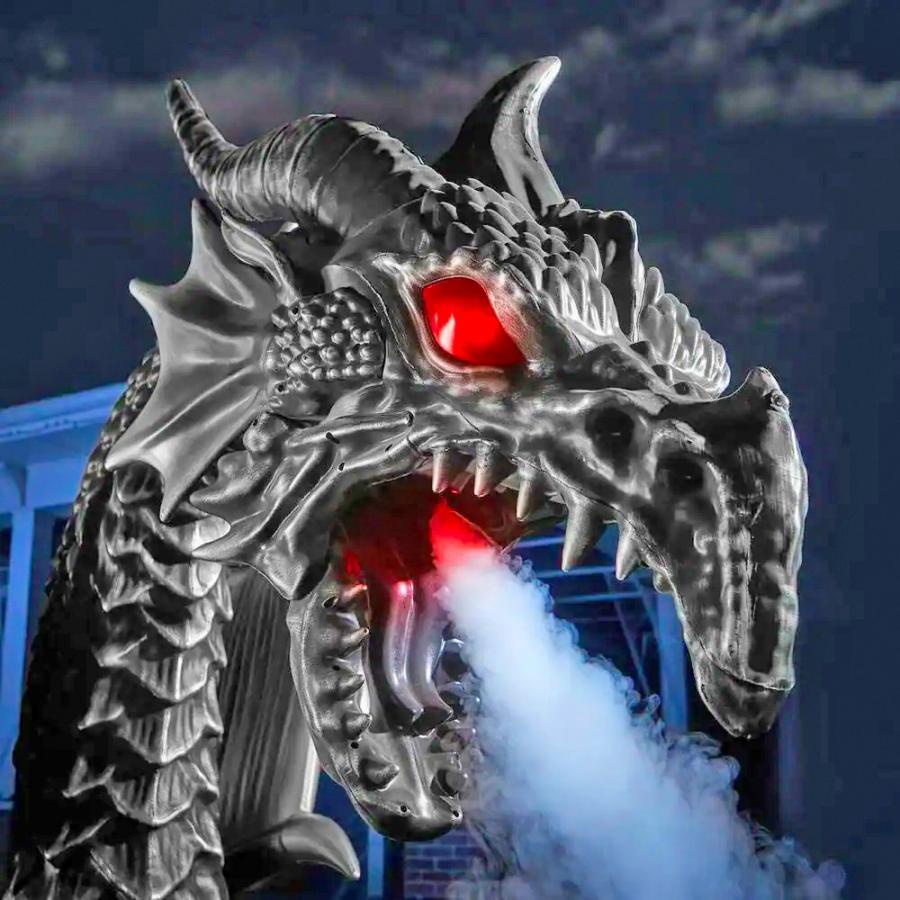 This 6 Foot Tall Fog Breathing Dragon Is The Ultimate Halloween Yard Decor