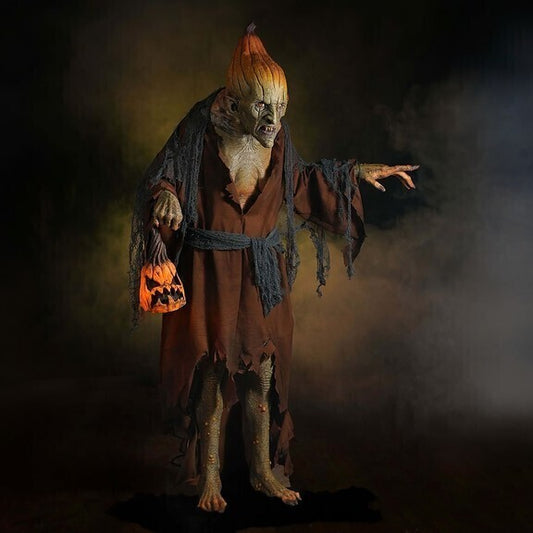 6ft Pumpkin Witch Prop with LED Pumpkin Decoration