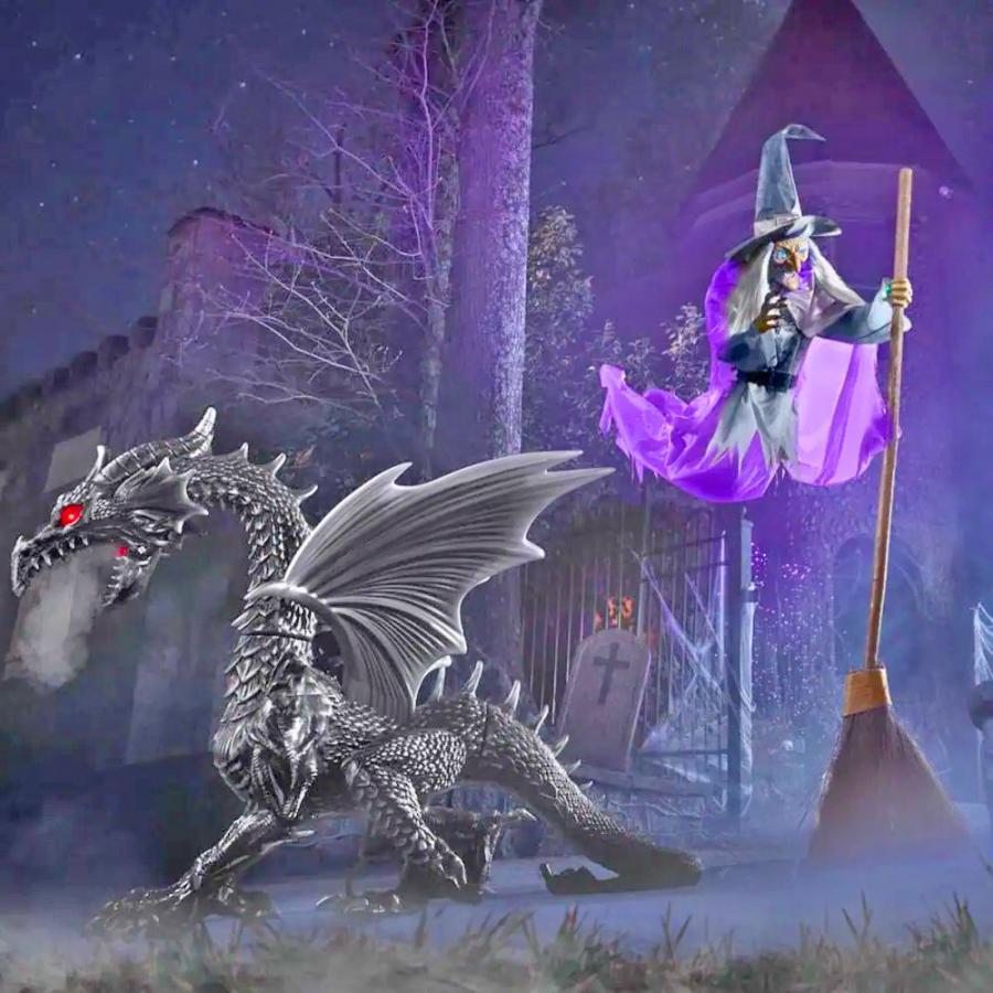 This 6 Foot Tall Fog Breathing Dragon Is The Ultimate Halloween Yard Decor