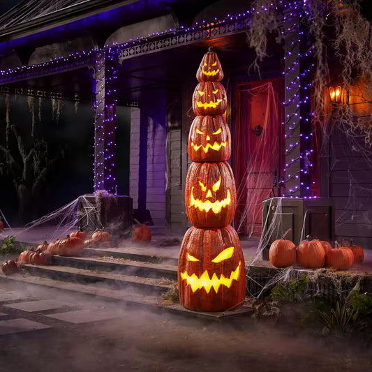 8 ft. Giant Sized LED Pumpkin Lantern Stack
