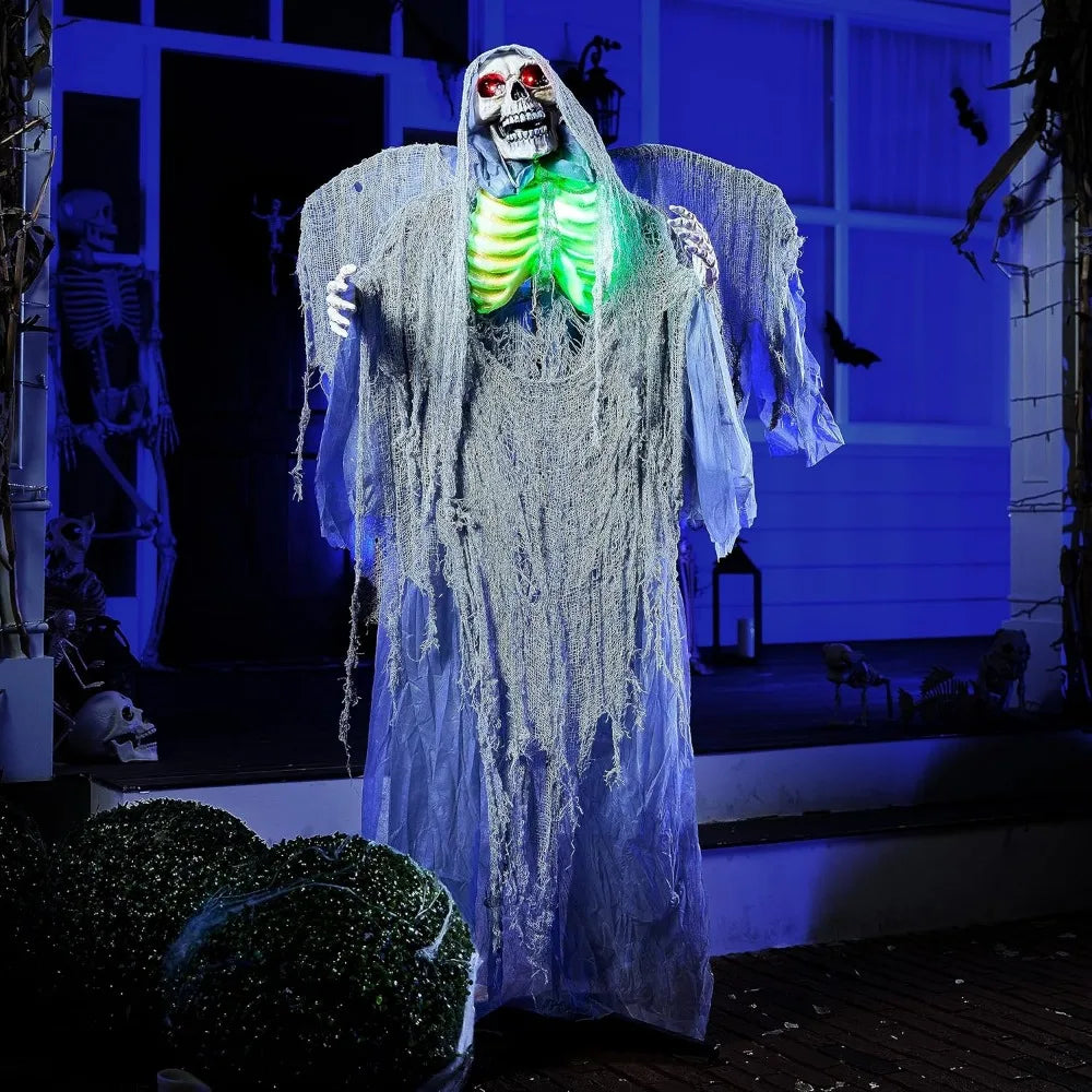 67" Halloween Animatronics Grim Reaper with Wings