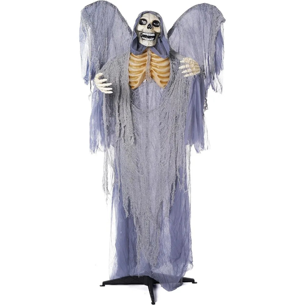 67" Halloween Animatronics Grim Reaper with Wings