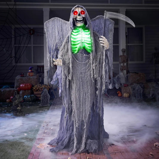 67" Halloween Animatronics Grim Reaper with Wings