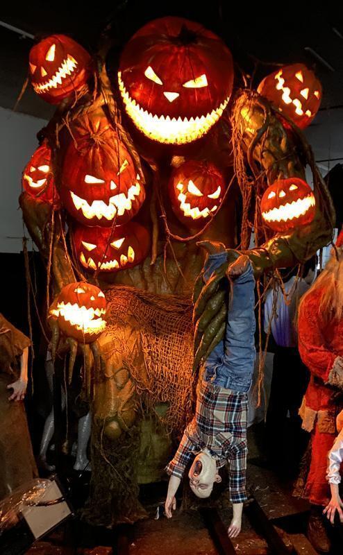 Giant Pumpkin Monster and Child