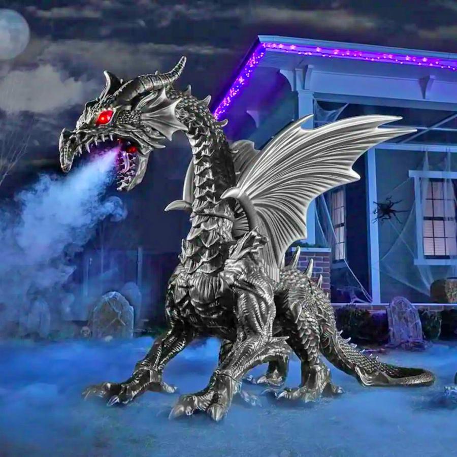 This 6 Foot Tall Fog Breathing Dragon Is The Ultimate Halloween Yard Decor